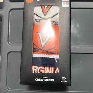 3 Pk Strideline Virginia Cavaliers Crew Socks Athletic Wear Size M/L 8-12 ~NEW~